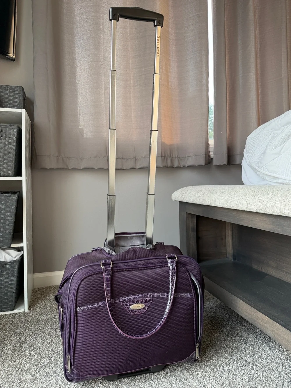 Samsonite Purple Laptop Bag/ Wheeled Carry On luggage